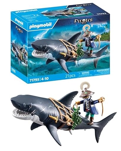 PLAYMOBIL | Pirates | Peligro con el tiburón Gigante | Juguete Pirata | Figuras de Juguete | Juguete para niños y niñas a Partir de 4 años | 71793 | Ya disponible en tu tienda friki favorita! En mundofriki.es!