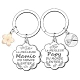 VZIUYTRE Cadeaux Noël Mamie Papy Porte-clés 2 Pièces Porte-clés...