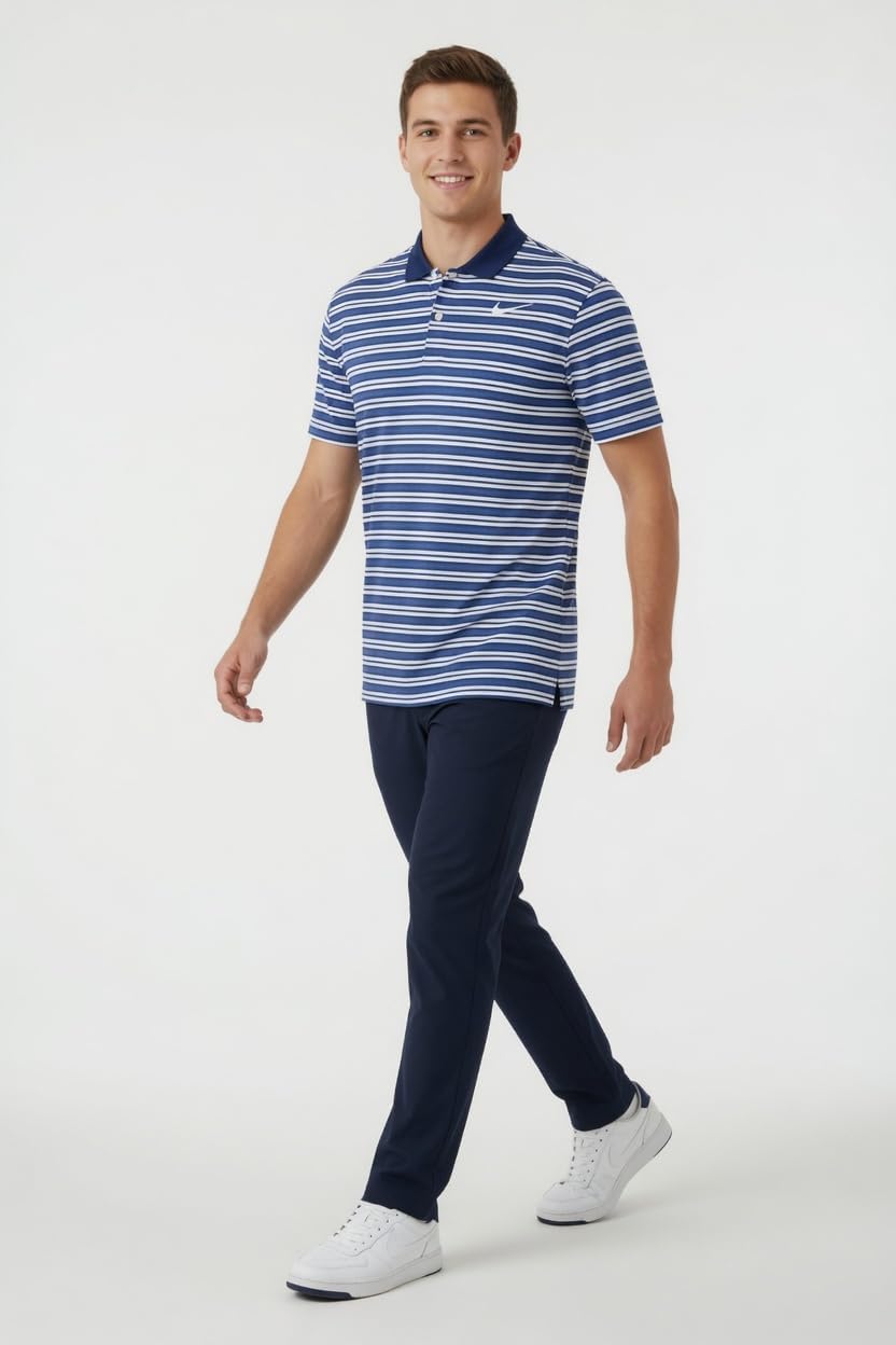 Nike Men's Nike Dri-fit Victory Stripe Polo, Game Royal/White, Small