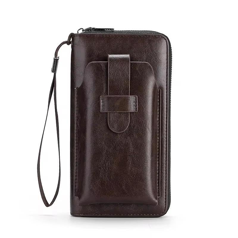 Women’s Wallet – Vegan Leather, Stylish & Vintage Design, Multi-Card Slots, Money Clip, Zipper Coin Pocket, Phone Holder – Ideal for Travel, Shopping & Daily Use (Cherry)