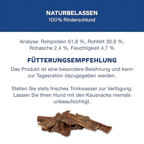 Tiernahrung Schwenner Rinderdörrfleisch für Hunde - 8-12 cm leckere Kaustangen - Hundeleckerli aus Trockenfleisch - 2500g Hundesnack
