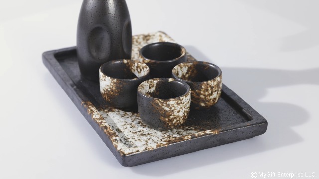 Amazon.com | MyGift White Ceramic Hot Sake Set with Tokkuri Bottle