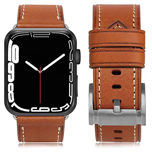 Image of HUAFIY Compatible for Apple Watch Bands 42mm 44mm45mm46mm 49mm 38mm 40mm41mm, Genuine Leather Band Strap for iWatch Series 11 /10 /9 /8,7,6,5,4,3,2,1, Ultra3 2 1