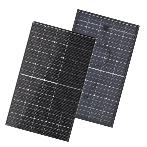 BougeRV Bifacial N-Type 300 Watts 16BB Mono Solar Panel, 25% High-Efficiency All Black 12V/24V 300W Solar Panel for RV Camping Off-Grid Home Boat Marine 1 Piece