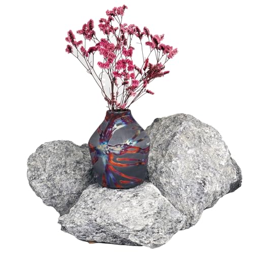 RAAQUU Inaka 4.3 inch Handmade Ceramic Raku Clay Pottery Vase - Gifts for Her, Mom, Bridesmaid Wedding, Home Décor - CB