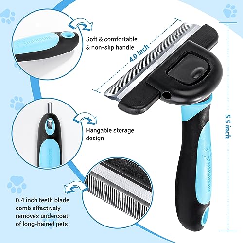 Image of MIU COLOR Long Hair Pet Grooming Brush for Medium & Large Dogs & Cats,Blue