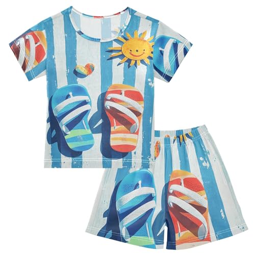 Little Big Boys Pajama Pants Lovely Sleepy Pj Set for Big Kids Sleepwear 6Y Blue Stripe Sun Summer pijama para jovenes hombres