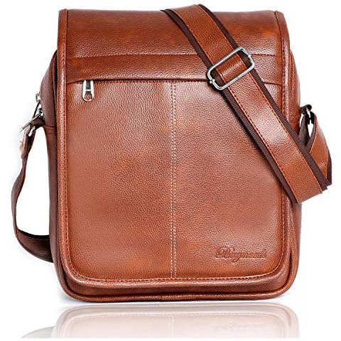 Bagneeds Casual Crossbody Synthetic Leather Men Sling Bag (Tan) Cover