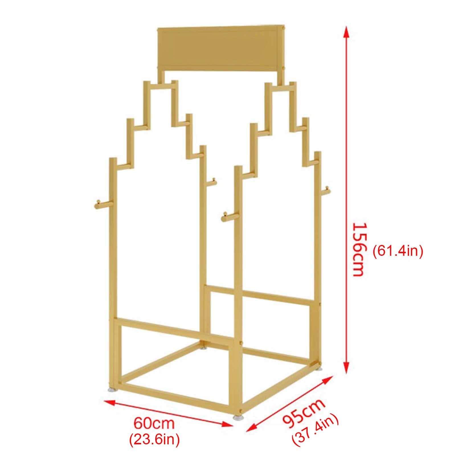 Stojący metalowy stojak na dywany, wieszak na dywaniki samochodowe, dywanik, dywanik, wielowarstwowa drabina, organizer do sklepu detalicznego, złoty,Gold-60x95x156cm