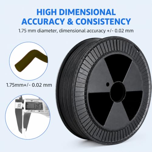 Image of WOL3D Black Color PLA PRO+ 2.5 Kg 3D Printer Filament 1.75mm - Enhanced Strength & Toughness, High Accuracy, Eco-Friendly, Compatible with Bambu Lab, Creality, Ender, Prusa, FDM 3D Printers