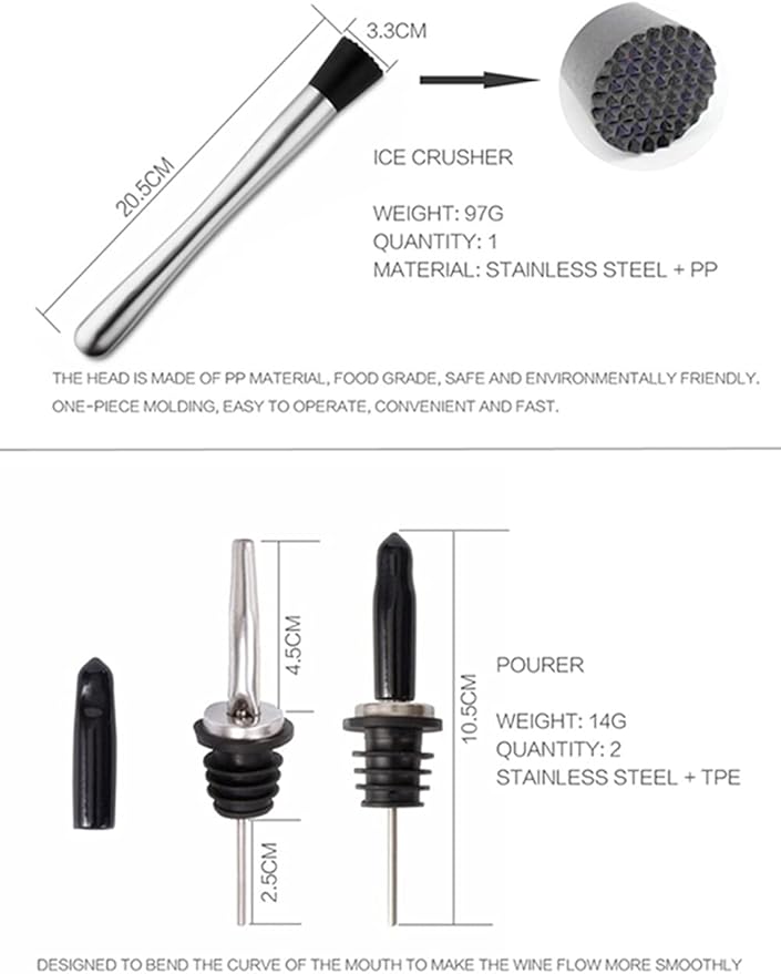 Set Coctelera Acero Inoxidable 750 ml con Colador, Cuchara y Medidor miniatura 2