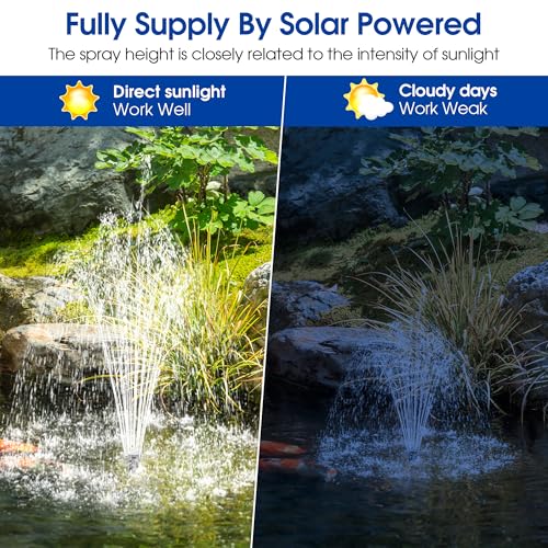 image for Biling Solar Water Pump with Battery Backup 10 Nozzles Solar Pond Foun