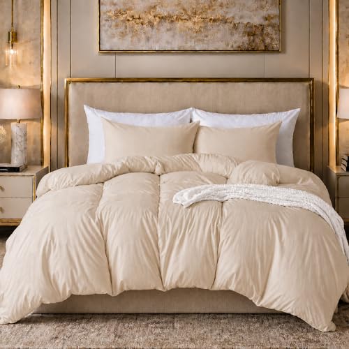 Sand-coloured washed microfiber duvet cover queen set with pillowcases — the budget pick
