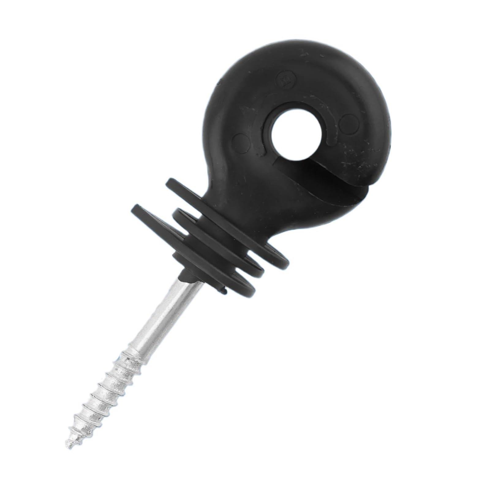 Anillo Aislador Aisladores Aisladores de anillo con tornillo negro, accesorios cerca eléctrica for poste madera, 50 Uds