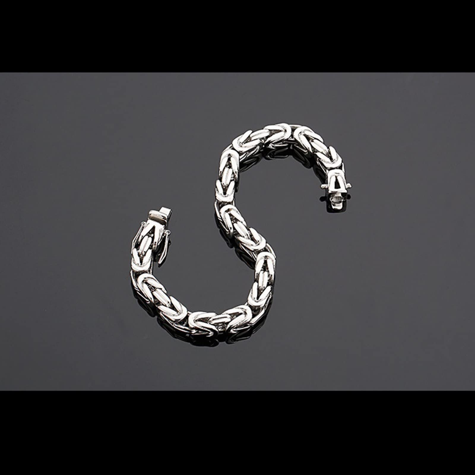 Armbänder Edelstahl Männer, Armband Silber Gold 22CM 8MM Breite Königsarmband Partnerarmband Armband Charms
