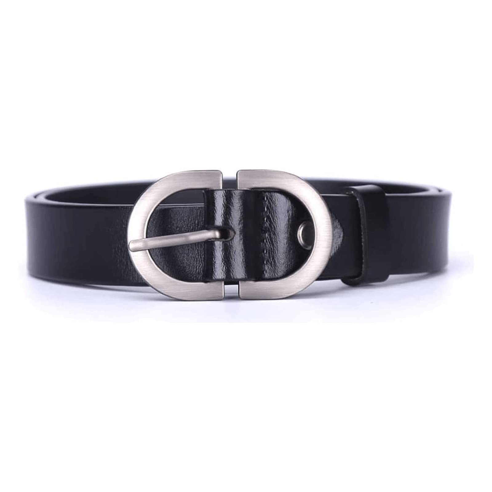 Cinture, Cintura alesata bifacciale con Fibbia retrò, Larghezza 2,8 cm(Dark Brown,100cm)