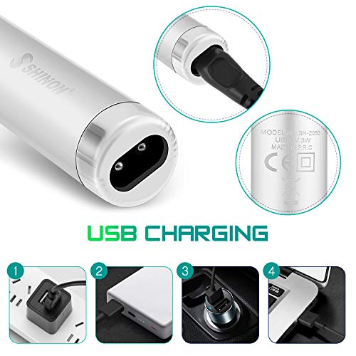 Ear And Nose Hair Trimmer Clipper, Professional Usb Rechargeable Painless Facial Hair Trimmer For Men And Women, 4 In 1 Waterproof Hair And Beard Remover, Dual Edge Blades For Easy Cleansing #TOP4