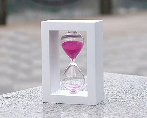 Miniatura 6 de Marco de madera blanco reloj de arena Temporizador Creative 30minutos temporizador de arena, Vidrio, Azul