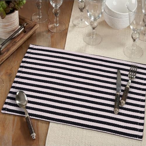 Image of THE HOME TALK Designer Placemats and Table Runner Set,5 Piece Dining Table Linen Set, Machine Washable Velvet Fabric,4 Placemats (13 x 19 Inches) 1Table Runner(14 x 72 Inches)
