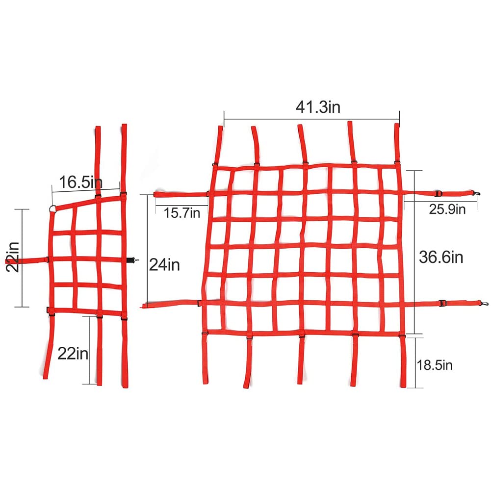 Red de Carga de Malla para Techo, Red de protección y sujeción de Carga para Maletero para Jeep Wrangler TJ 1997-2006, roja