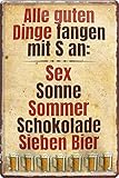 schilderkreis24 - Blechschild Bier lustiger Trink Spruch: 