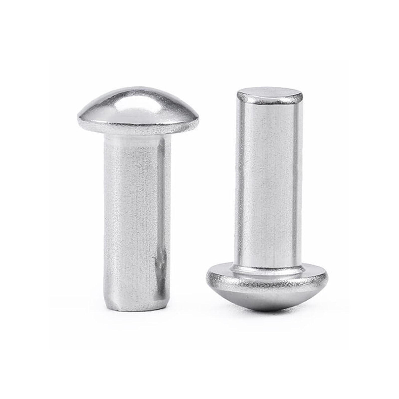 100 Pièces Rivets Massifs M3X45mm, Acier Inox Rivets Solides Tête Bombée