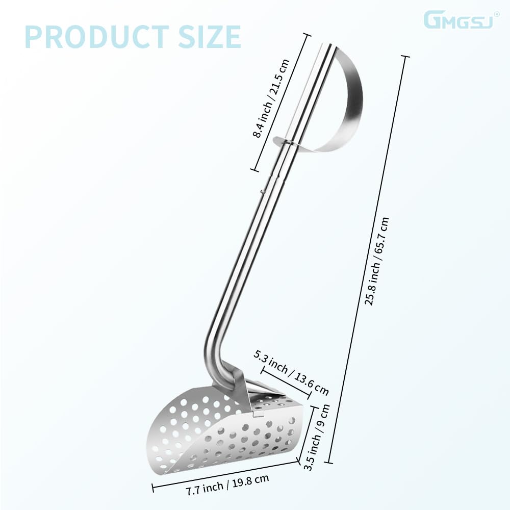Pelle Détecteur De Métaux GMGSJ En Acier Inoxydable - Légère, Polyvalente, Parfaite Pour La Plage Et L'eau