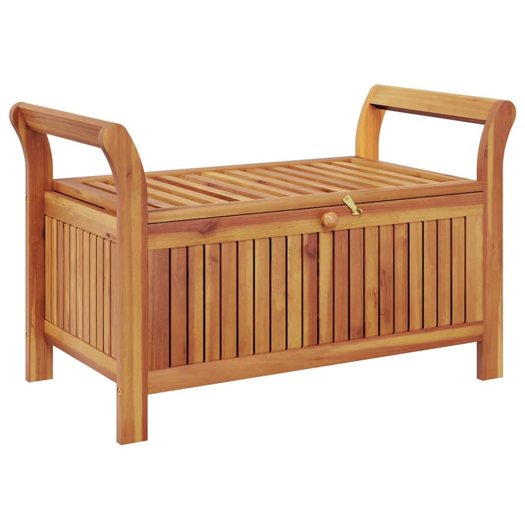 Genérico Banco almacenaje jardín con cojín Madera Maciza de Acacia 91 cm,Asientos de Exterior,Bancos de jardín-319716