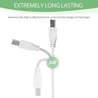 1M USB C to USB B Midi Cable,Type C to USB B Interface Lead for Midi Controller Keyboard Audio Interface Printer Piano Keyboard White