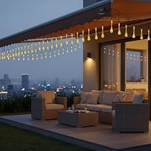 Damla  eklinde 50 Led G ne  Enerjili Bah e Balkon Ayd nlatma 7 Metre  k [Enerji S n f  A]