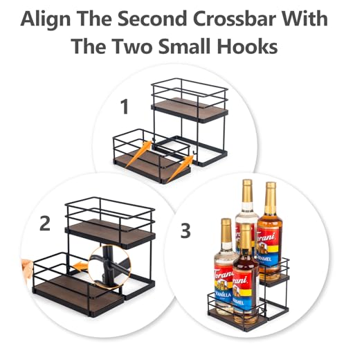 4 Bottle Capacity Coffee Syrup Organizer 2 Tier Coffee Syrup Stand Shelf for Coffee Bar Kitchen Small Wine Rack for Bar Family Storage for Syrup Wine Dressing - Image 3