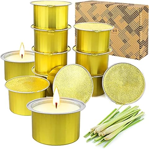Citronella Candles Outdoor, Scented Candle Set of 12 pcs 100% Natural Soy Wax,7% Citronella Oil - Perfect for Indoor Outdoor Kitchen Garden Bedroom Patio Balcony,12 x 2.2oz,Long Lasting 200 Hours Cover