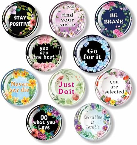10 Inspirational Circular Letter Refrigerator Magnetic Inspirational Glass Refrigerator Magnet Storage Cabinet Decoration Quotation Kitchen Magnet Definitely Decorative Accessories