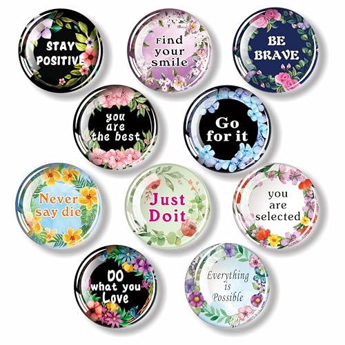 10 Inspirational Circular Letter Refrigerator Magnetic Inspirational Glass Refrigerator Magnet Storage Cabinet Decoration Quotation Kitchen Magnet Definitely Decorative Accessories