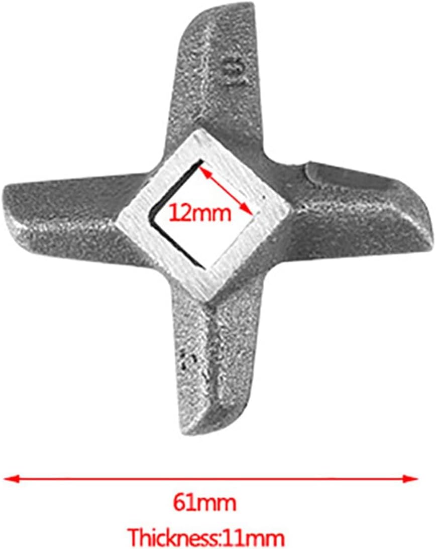 Replacement Meat Grinder Blade, Cross Shaped Meat Grinder Blade Stainless Steel Food Meat Grinder Blade Professional Mincers Knife Cutter for Home Kitchen Grinders Accessories Part (Size 10)