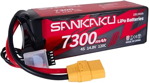 SANKAKU 120C 7300mAh RC Lipo Batería 4S 14.8V Soft Pack con XT90 Conector para RC Coche Camión Tanque Vehículos Buggy Racing Hobby