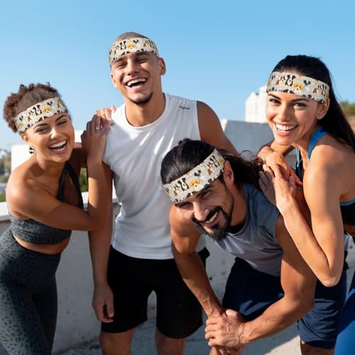 Sportschal mit Hunderassen-Druck, Sportkrawatte für Tennis, Radfahren, Fitnessstudio, verstellbare Passform