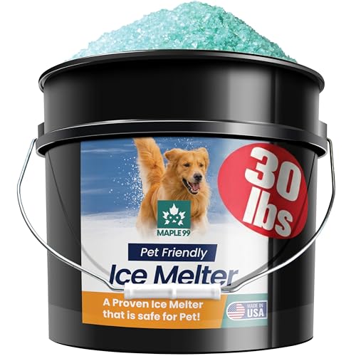 Maple99 Pet Safe Ice Melt Safe for Concrete 30 lb Snow Salt Ice Melt Pet Friendly, Green Salt for Snow and Ice Removal, Sidewalk Salt, Driveway Salt, Snow Melt is Effective Up to -5