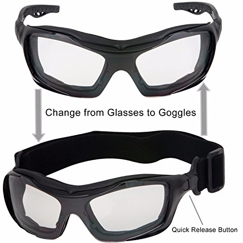 Wynd Blocker Motorcycle Riding Glasses Extreme Sports Wrap Sunglasses (Black/Clear) #TOP3