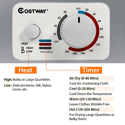 image for COSTWAY GT-10222US-SL-FPCY, 110V Electric Portable Clothes Stainless S