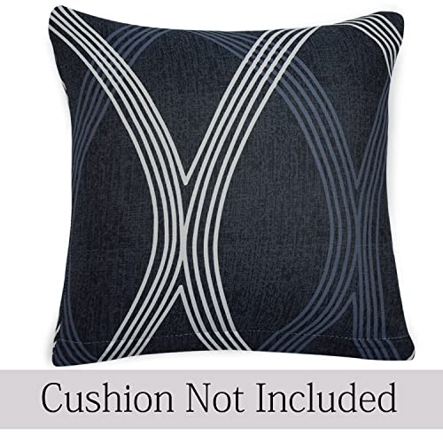 Image of HOKIPO Polyester Blend Stretchable Cushion Cover 16 inch x 16 inch, Pack of 4 (AR-4098-D18*4),Multicolor