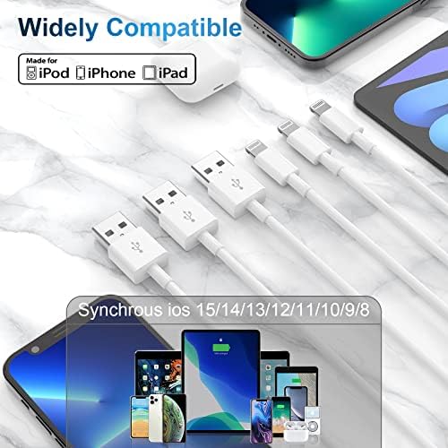 3Pack iPhone Charger Cable 3M,Apple MFi Certified Long USB to Lightning Cable, iPhone Power Lead Original iPhone Fast Charging Wire for iPad Apple iPhone 13/12/11/X/8/7/6s/6/5S/mini/Pro Max/SE