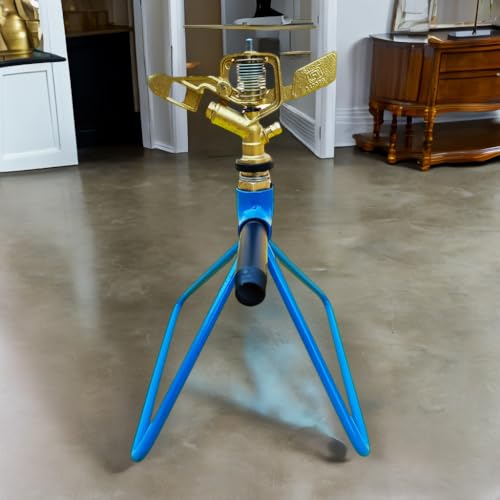 RedBuild Automatic 360 Degree Rotating Brass Sprinkler with Stand | Heavy Duty Head |Water Sprinkler Irrigation System for Lawn and Garden | Planting Beds | Garden Sprayer Sprinkler for Agriculture
