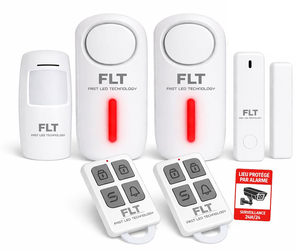 KIT Expert - Alarme sans Fil puissante prêt à Poser - 2 sirène déportée 120db - idéal Appartement Garage Box Cave sous Sol
