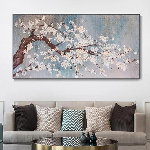 Toile murale prunier fleurs roses tableau paysage salon 40x80