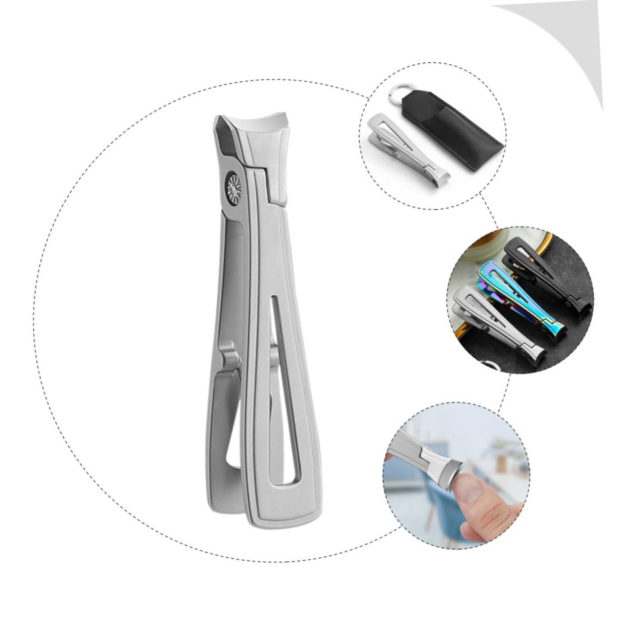 minkissy 5piezas Cortauñas De Acero Inoxidable Para Manicura y Pedicura Cortaúñas Resistente Para Dedos y Pies Diseño Profesional Para Hombres y Mujeres