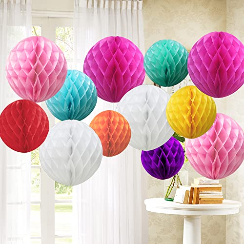 Time to Sparkle 12 Pack Tissue Paper Honeycomb Balls - Colorful