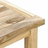 Beistelltisch Blumen Hocker Balkontisch Teak Holz Tisch für Bad Terrasse Balkon Garten - 4