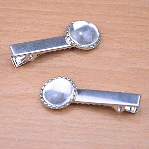 Bronagrand 100 Pieces Alligator Hair Clip Flat Top With Teeth Silver (1.77 Inch) #TOP4