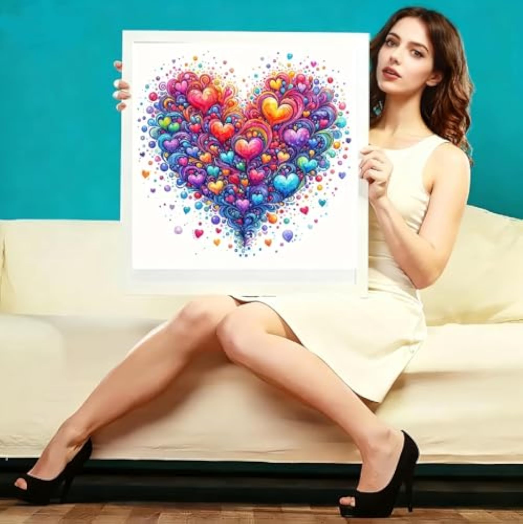 5D Diamond Painting Kits Heart Shape for Home Wall Decor